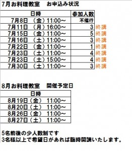 8月開講予定日